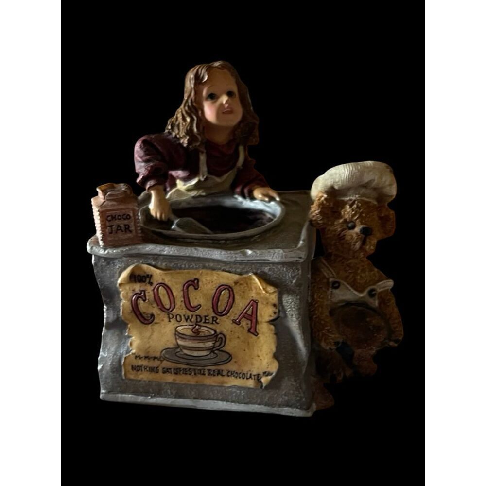 Boyds Bear Wee Folkstone Cocoa M Angelrich & Scoop 2E Musical Figurine